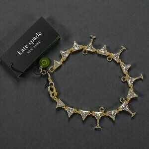Kate Spade New York gold-tone cocktail shaker and martini glass charm bracelet